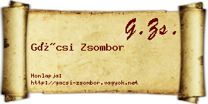Gácsi Zsombor névjegykártya